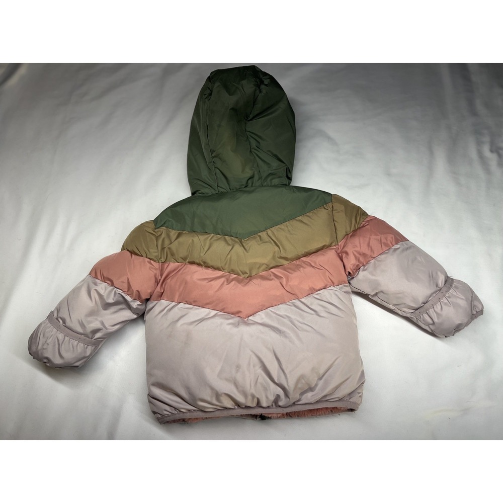 Swiss Tech Toddler Heavyweight Puffer Jacket Size 18m / Purple & Green Multic - Picture 5 of 15